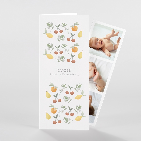 Faire-part naissance poésie d'eté photomaton