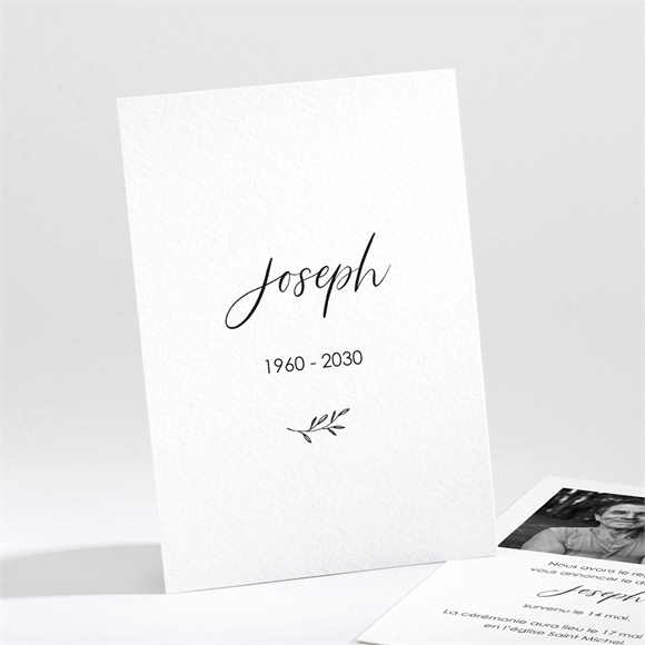 Faire-part décès Noir et blanc réf.N211605