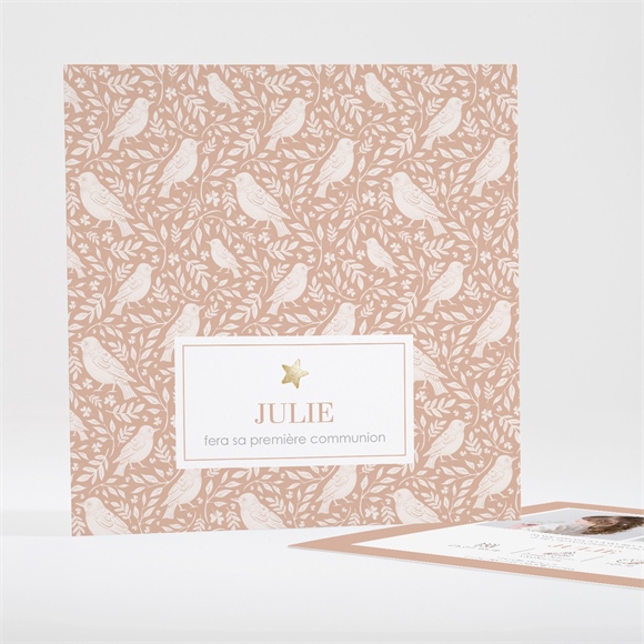 Faire-part communion beaux symboles dorure