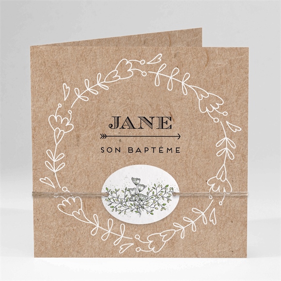 Faire-part de baptême Belle histoire sacrée plié réf.N451461