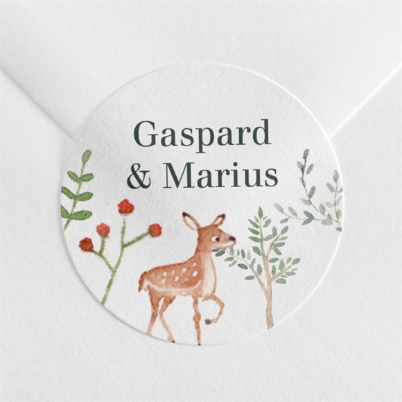 Sticker naissance Jumeaux & animaux réf.N3601740