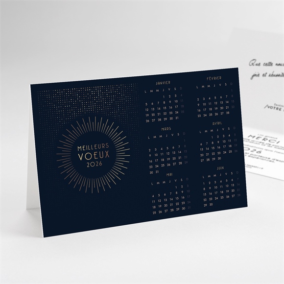 Carte de voeux Soleil calendrier réf.N41140