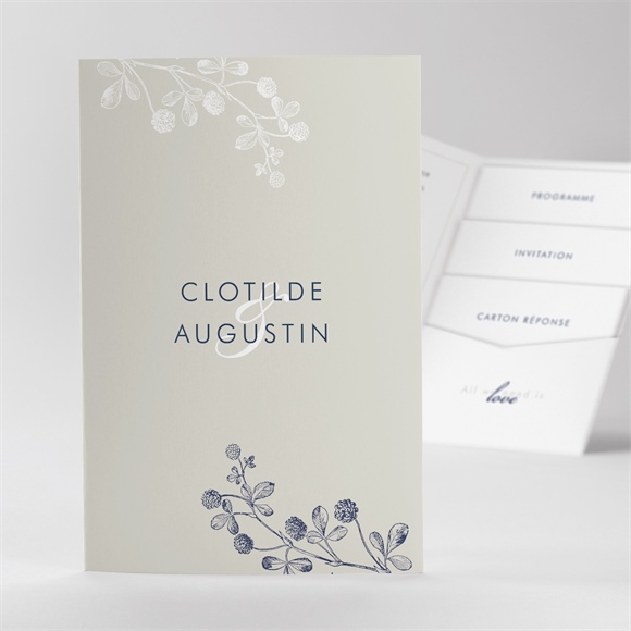 Faire-part mariage esperluette pocketfold