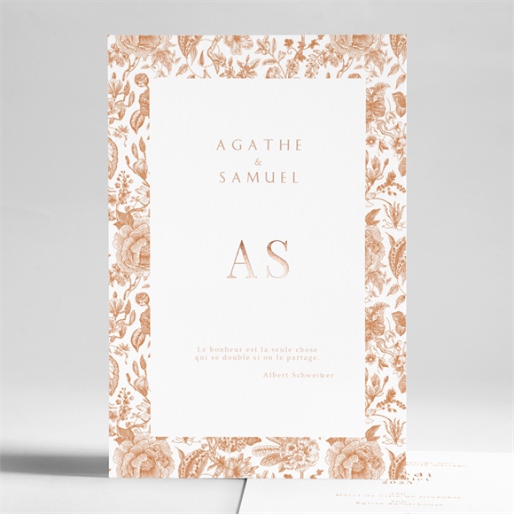 Faire-part mariage passionnément dorure