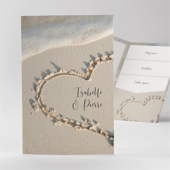 Faire-part mariage Dans le Sable pocketfold réf.N84184