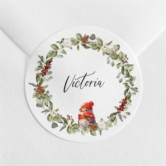 Sticker naissance oiseau d'hiver