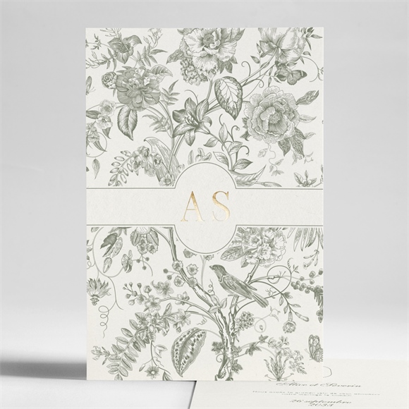 Faire-part mariage Romance portrait dorure réf.N241280