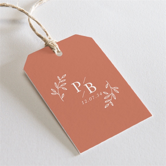 Etiquette mariage douce terracotta