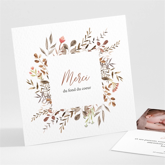 Remerciement naissance jolies fleurs séchées