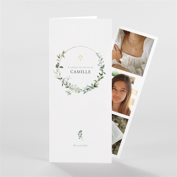 Faire-part profession de foi Solennel photomaton réf.N981228
