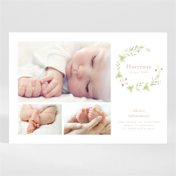 Remerciement naissance fraises de printemps