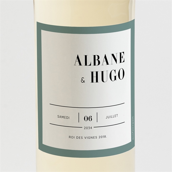 Etiquette de bouteille mariage Annonce minimaliste réf.N3002078