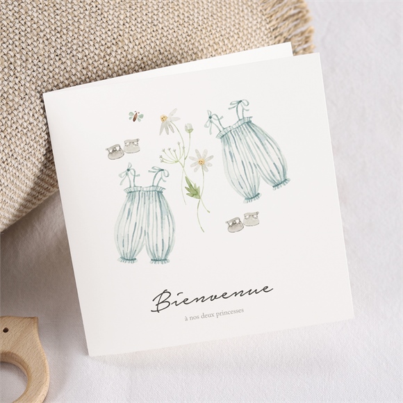 Faire-part naissance Jumeaux barboteuse réf.N451620