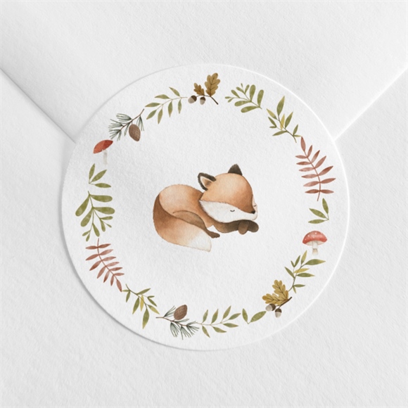 Sticker naissance mon renardeau