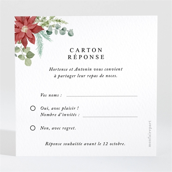 Carton réponse mariage Douce subtilité réf.N3002151