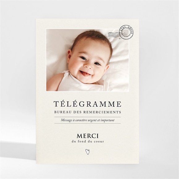 Remerciement naissance télégramme picto