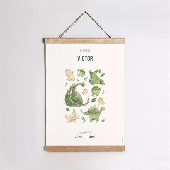 Affiche naissance dinosaure