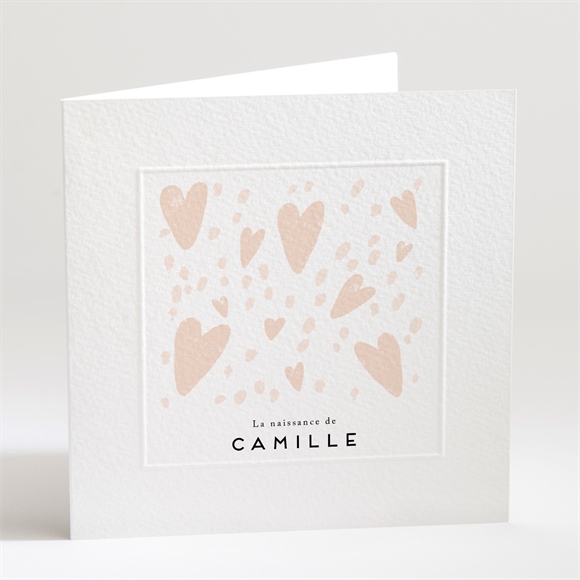 Faire-part naissance jolis cœurs