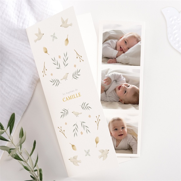 Faire-part de baptême Vers le Beau photomaton réf.N981336