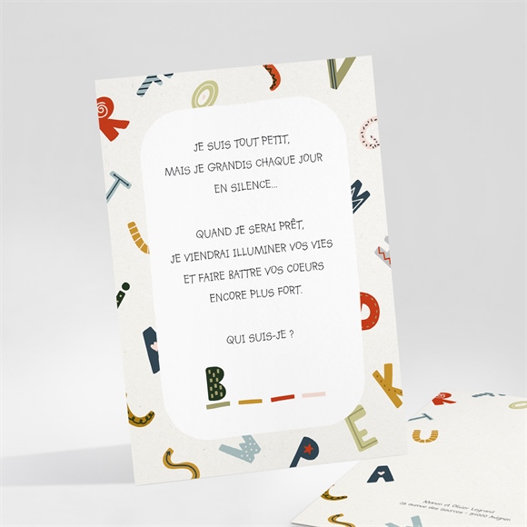 Carte annonce grossesse Devinette réf.N251152