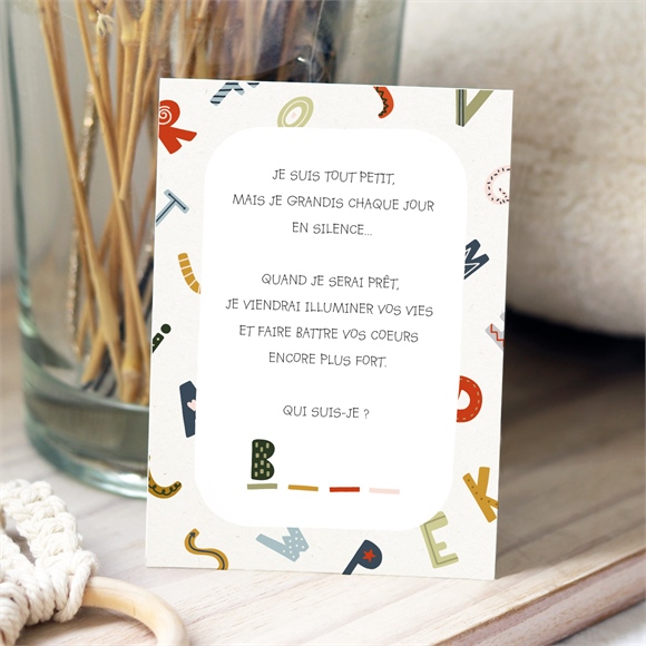 Carte annonce grossesse devinette