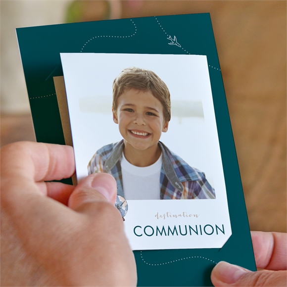 Faire-part communion mon passeport communion duo