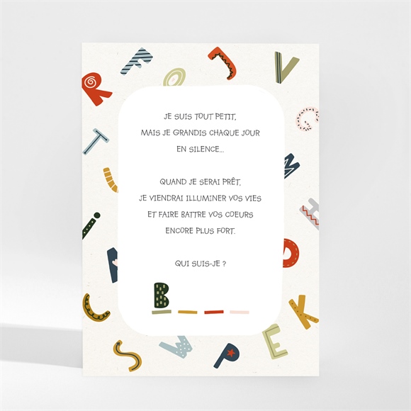 Carte annonce grossesse devinette magnet