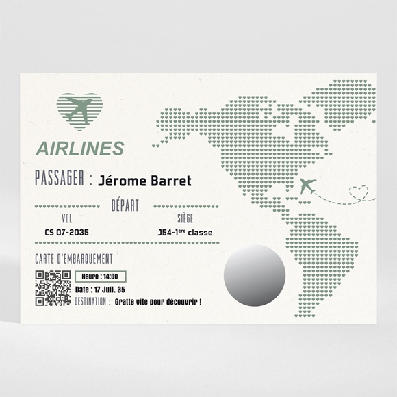 Carte annonce grossesse Billet à gratter magnet réf.N110339