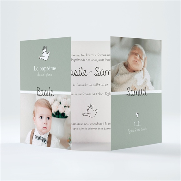 Faire-part de baptême petits frères