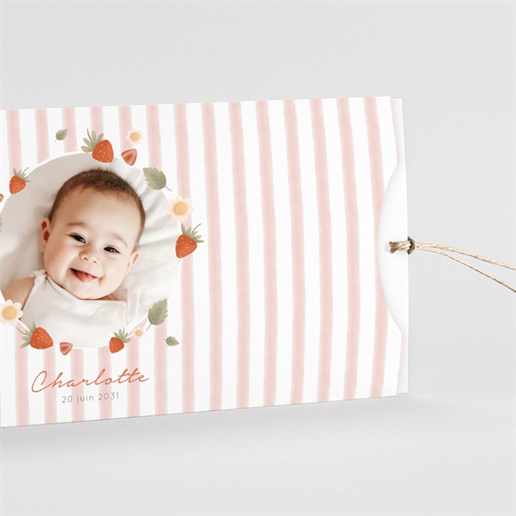Faire-part naissance Fraises acidulées pochette duo réf.N85141