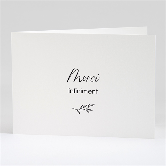 Remerciement décès Noir et blanc plié réf.N42175