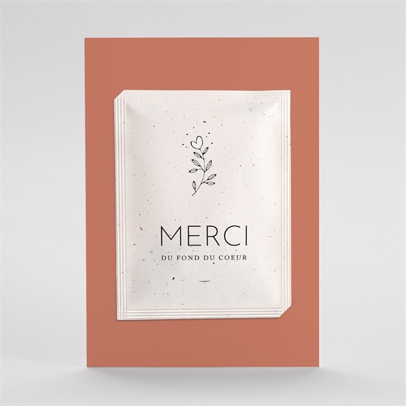 Remerciement mariage Douce Terracotta avec graines réf.N76105