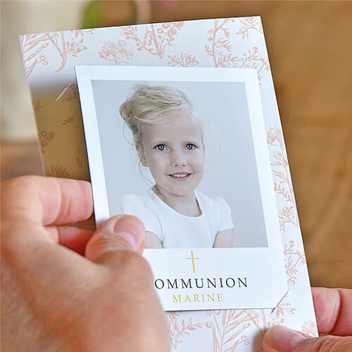 Faire-part de communion avec une photo magnet