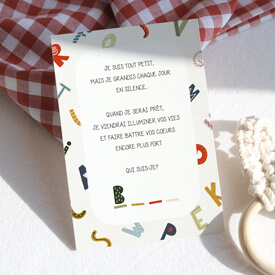 Carte annonce devinette