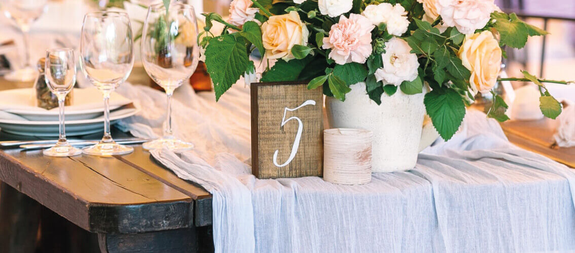 Numéro de table champêtre