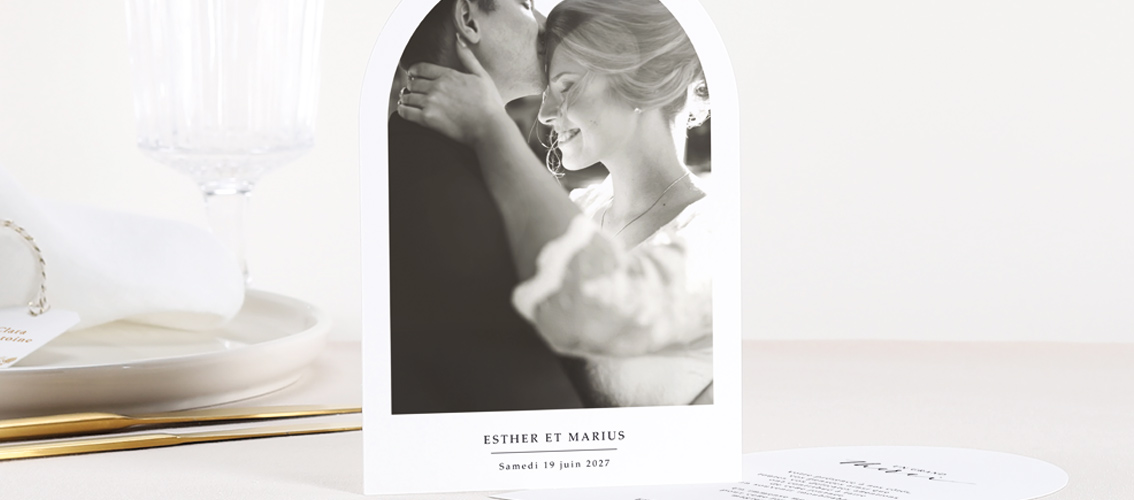 Carte de remerciement mariage